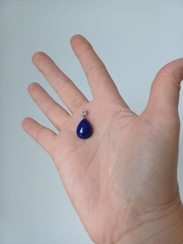 Lapis lazuli druppel hanger (s925)