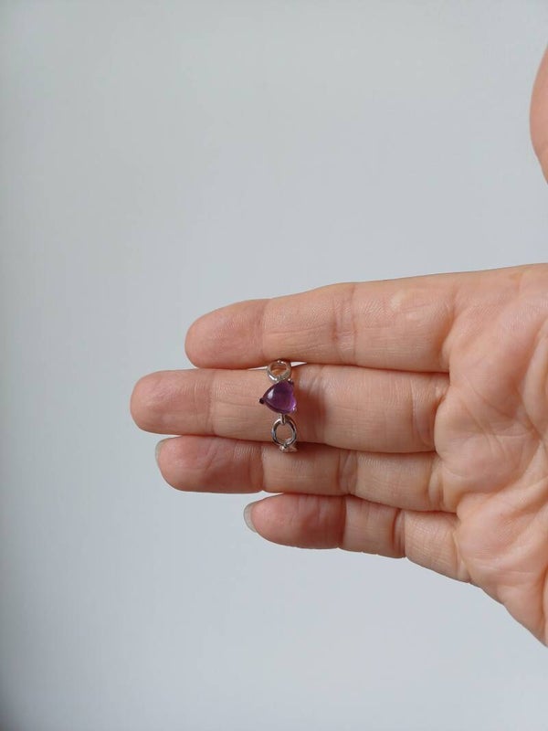 Amethist ring hart (s925)