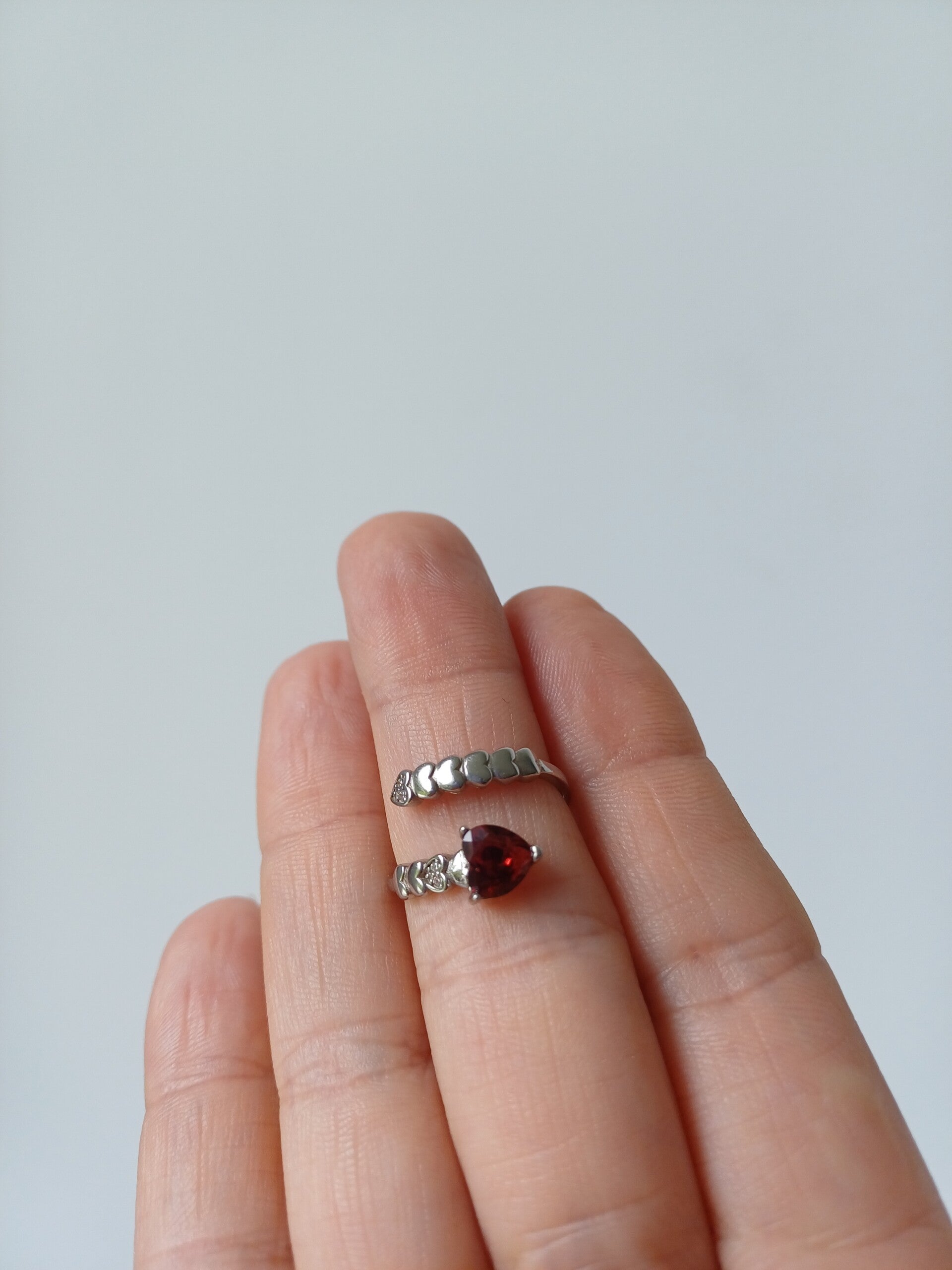 Granaat ring hart (s925)