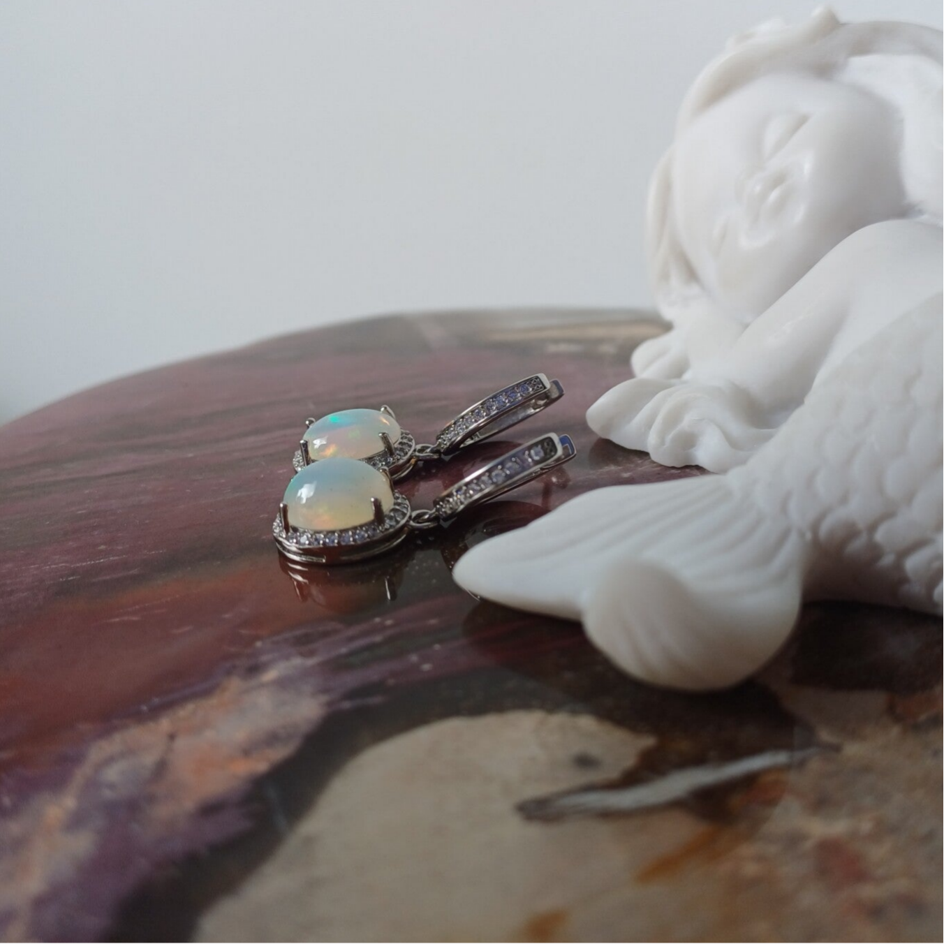 Opaal oorbellen (s925)