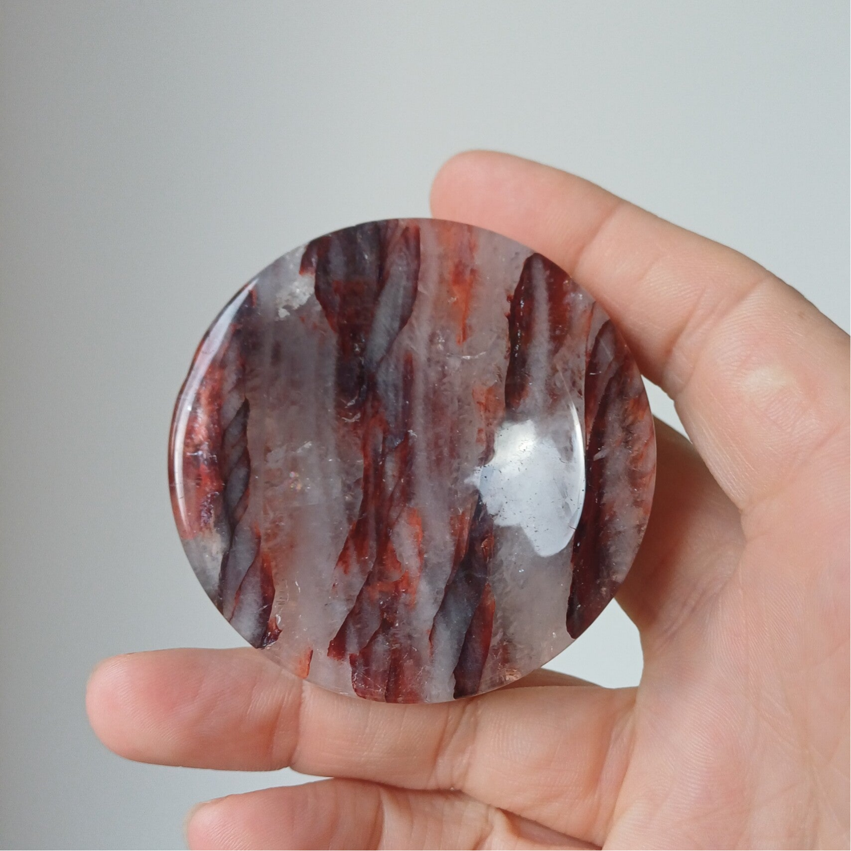 Hematoïdekwarts schaaltje/ bollenhouder