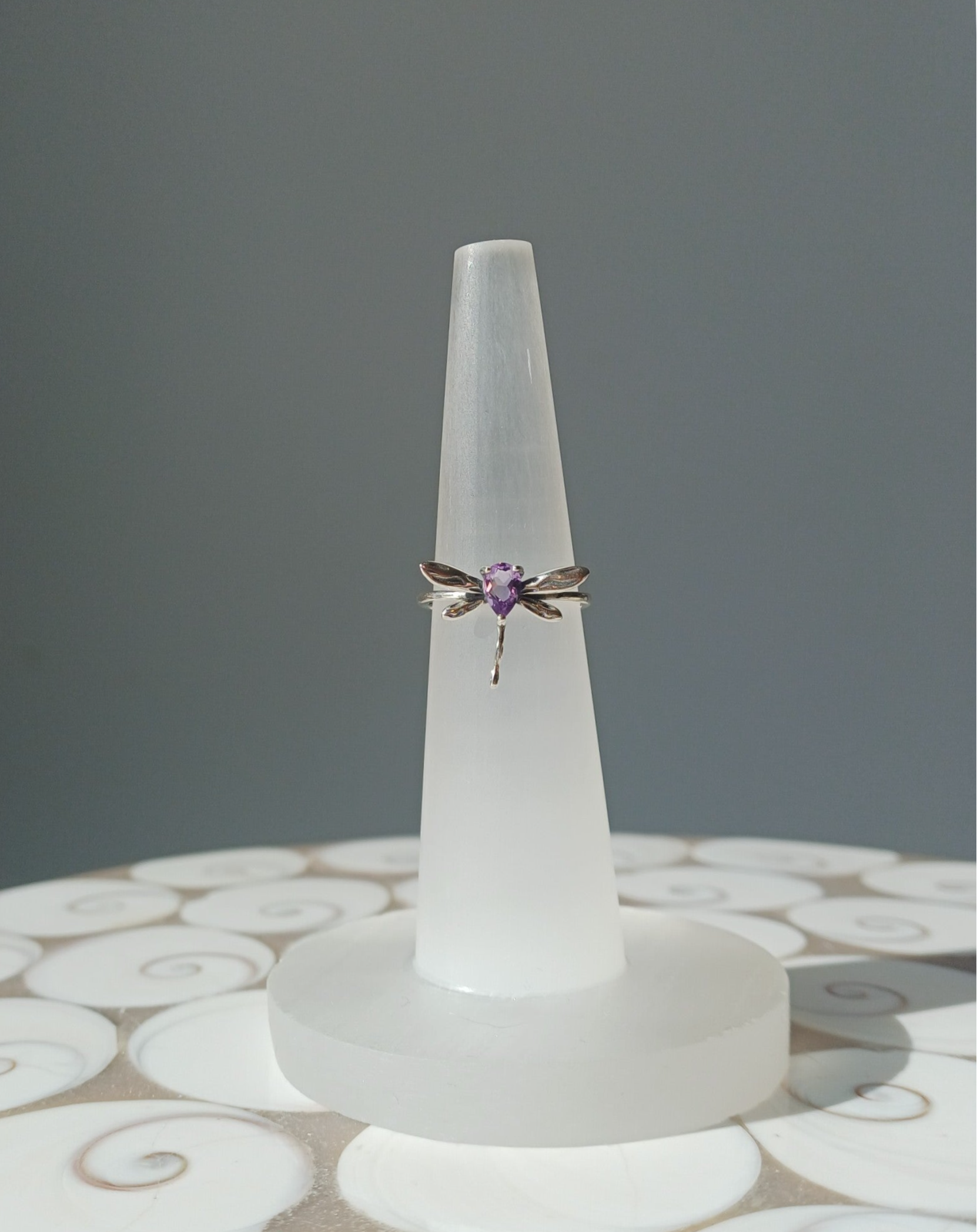Amethist ring libelle (s925)