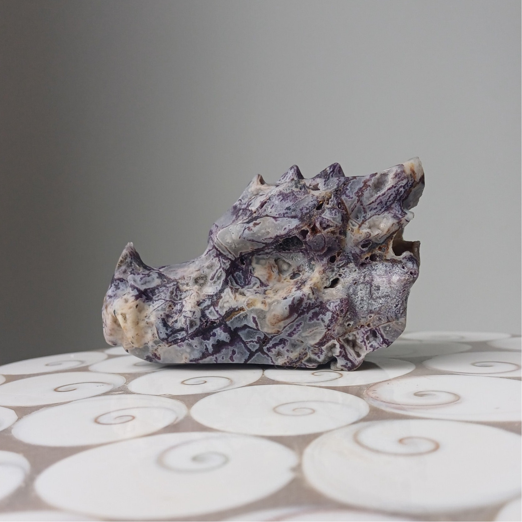 Gecombineerde fluoriet carving (drakenschedel)