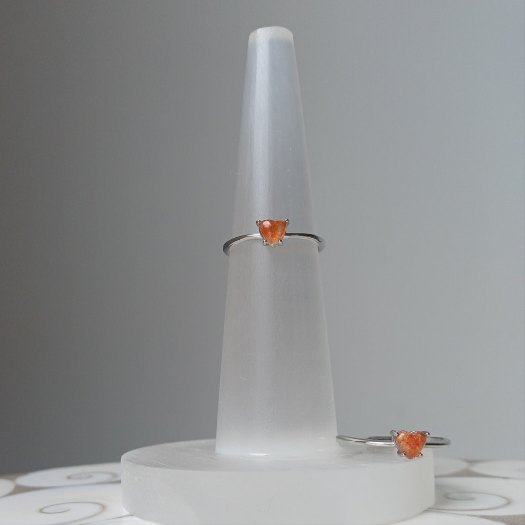 Zilveren (s925) Zonnesteen hart ring