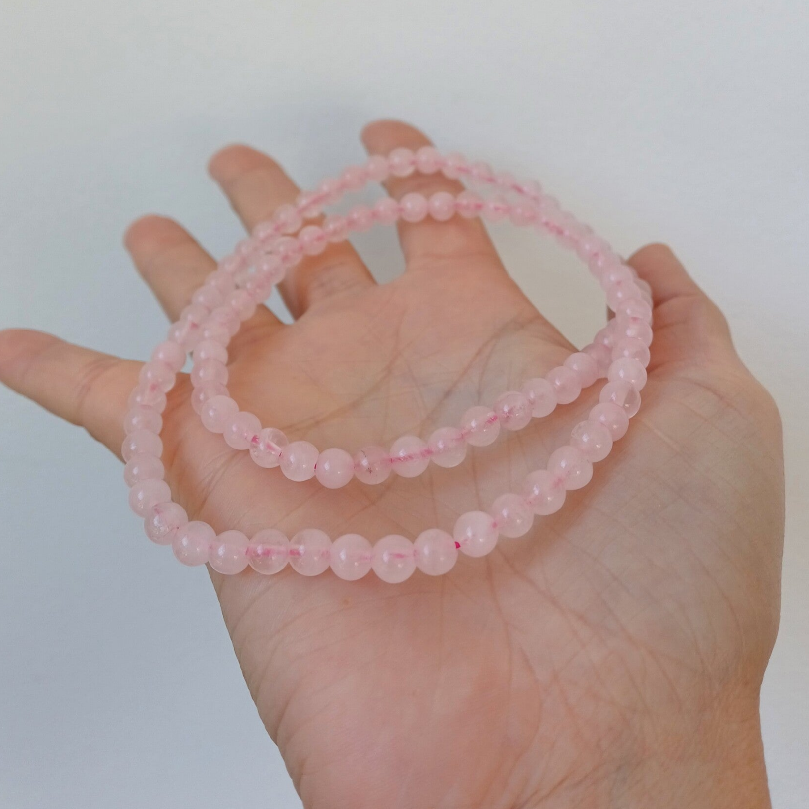 Rozenkwarts ketting/ armband 6.5 mm