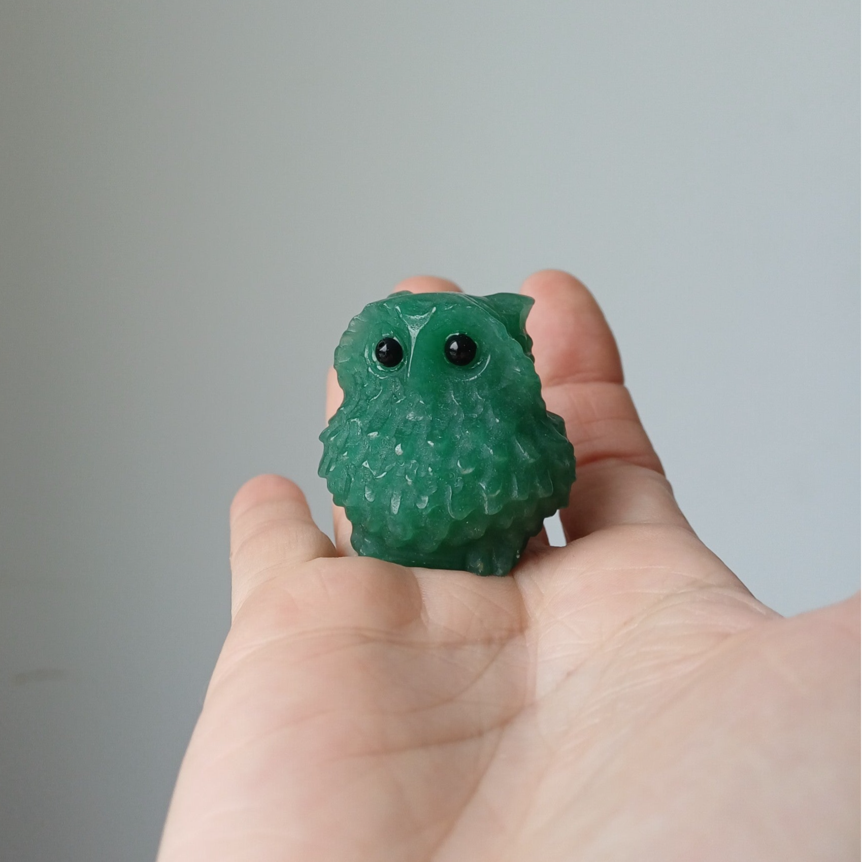 Aventurijn carving (uil)