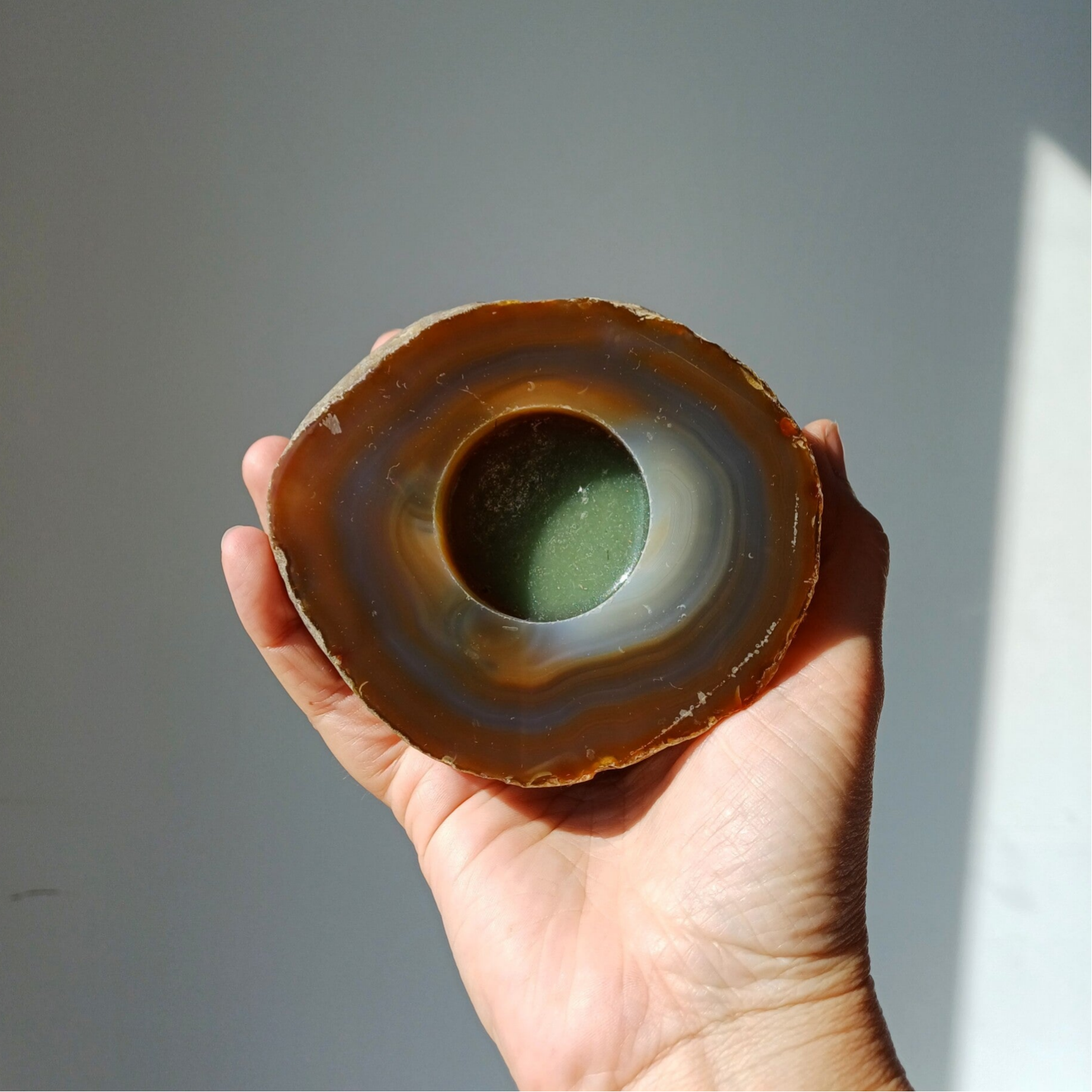 Agaat waxinelichthouder