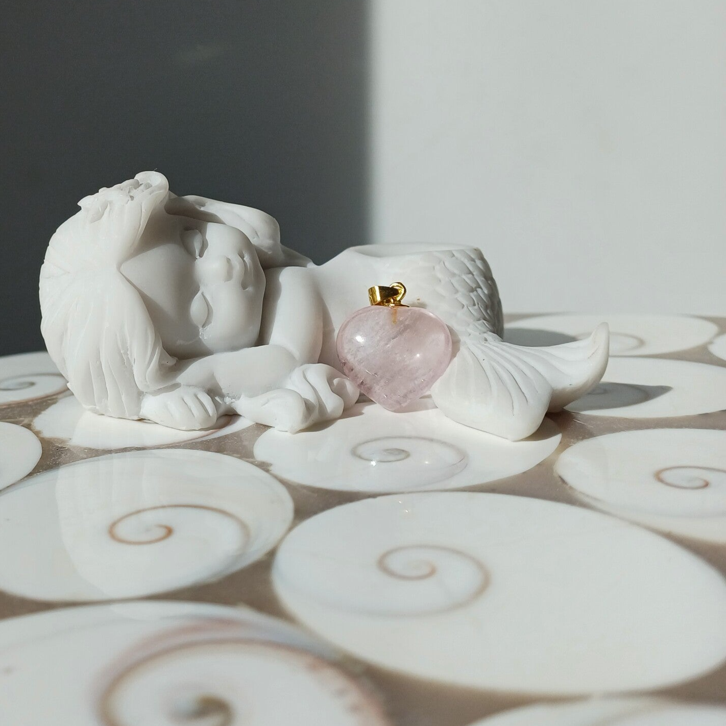 Kunziet hart hanger met gold-plated zilveren oogje (s925)