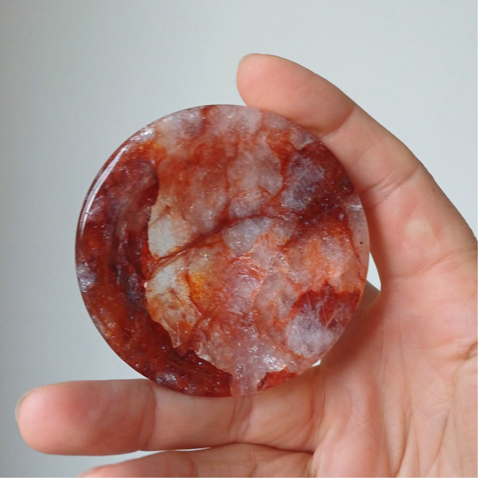 Hematoïdekwarts schaaltje/ bollenhouder