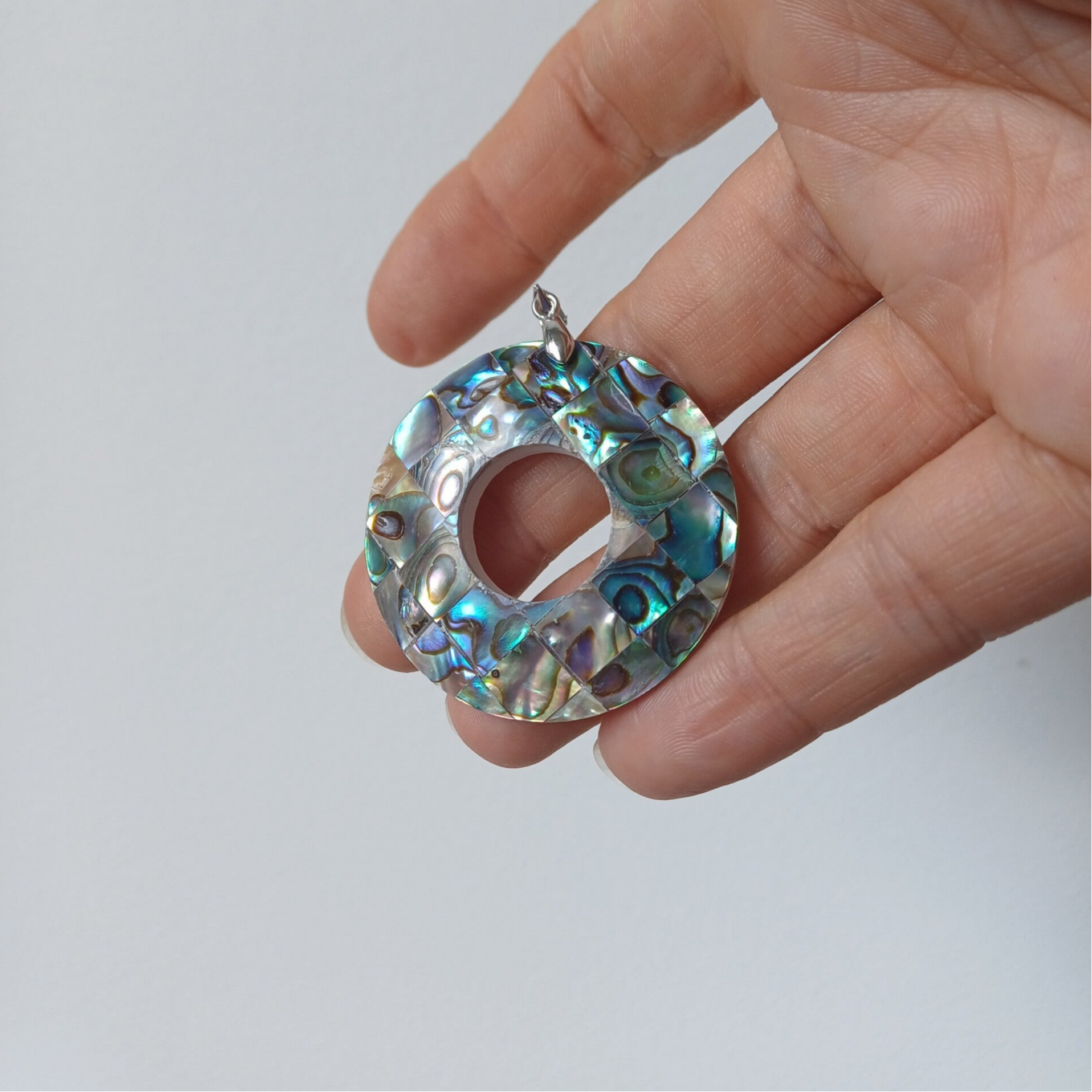 Abalone schelp hanger (s925)