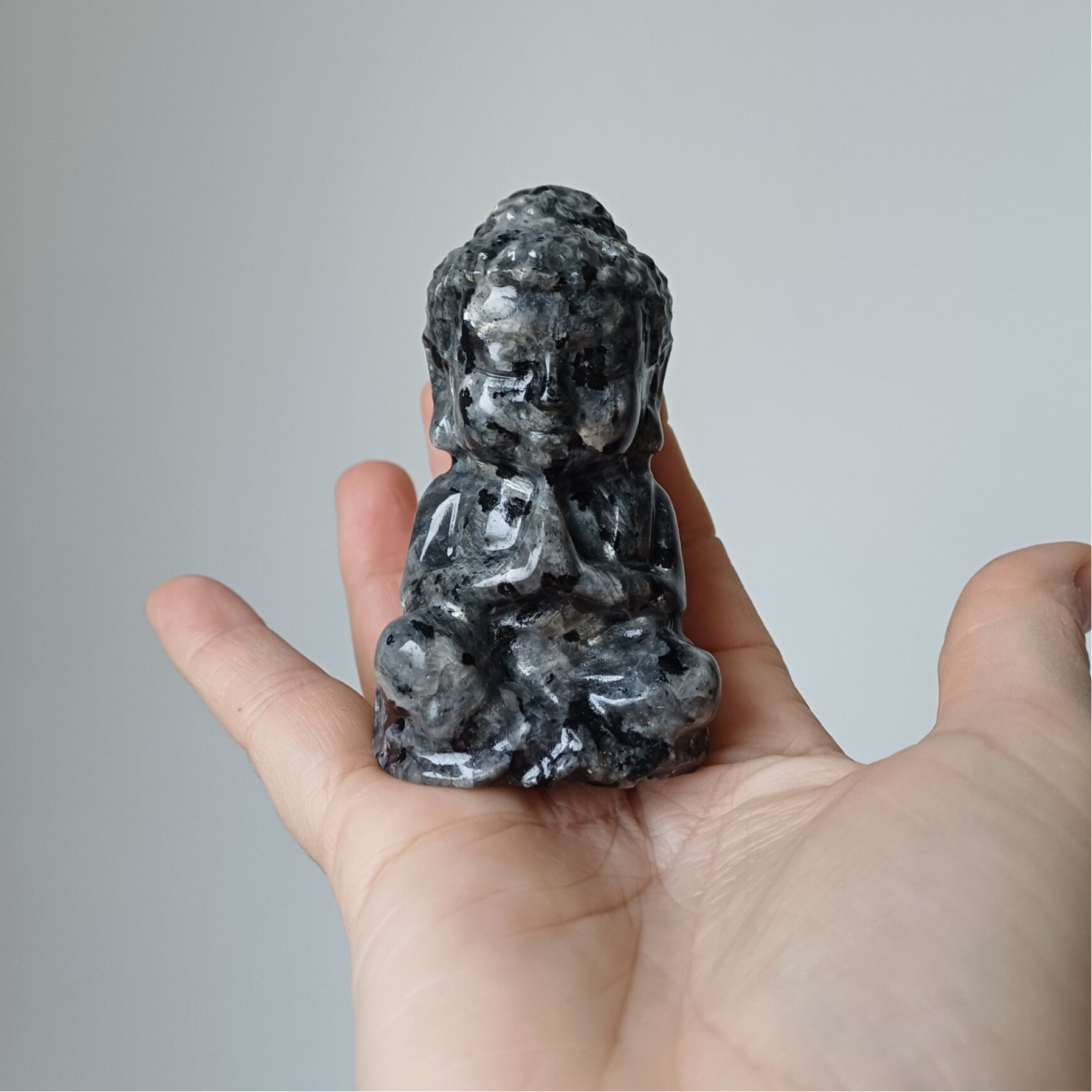 Larvikiet carving (Boeddha)