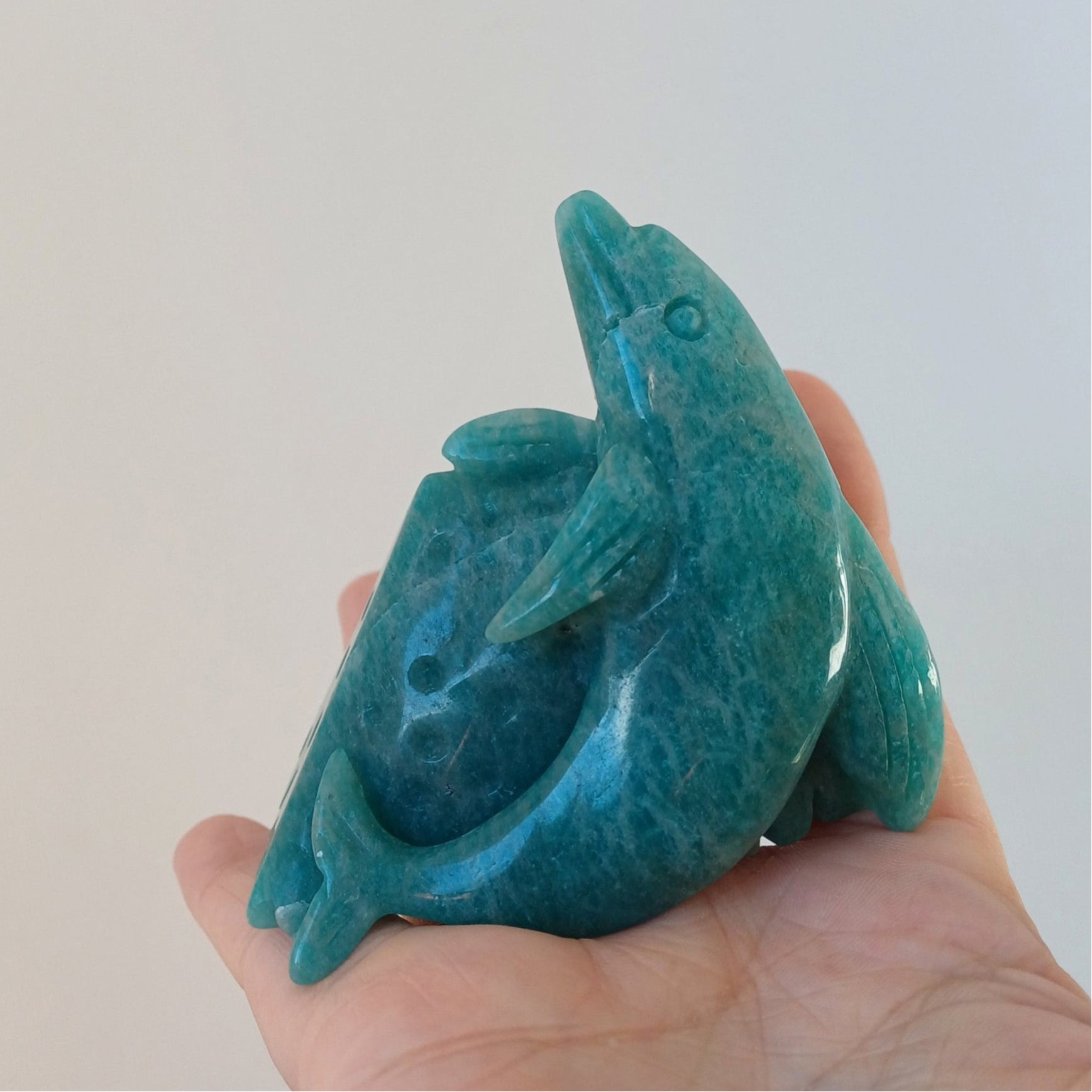 Amazoniet carving (dolfijn)