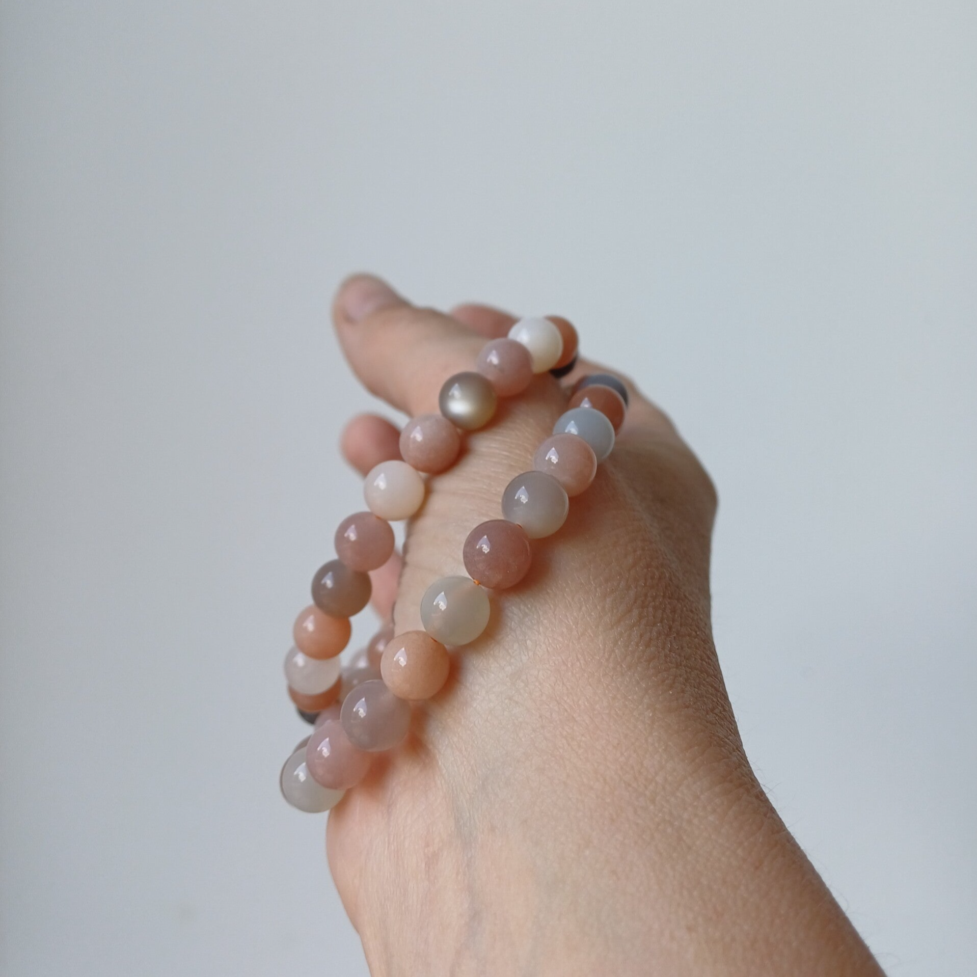 Gemixte maansteen armband 8 mm