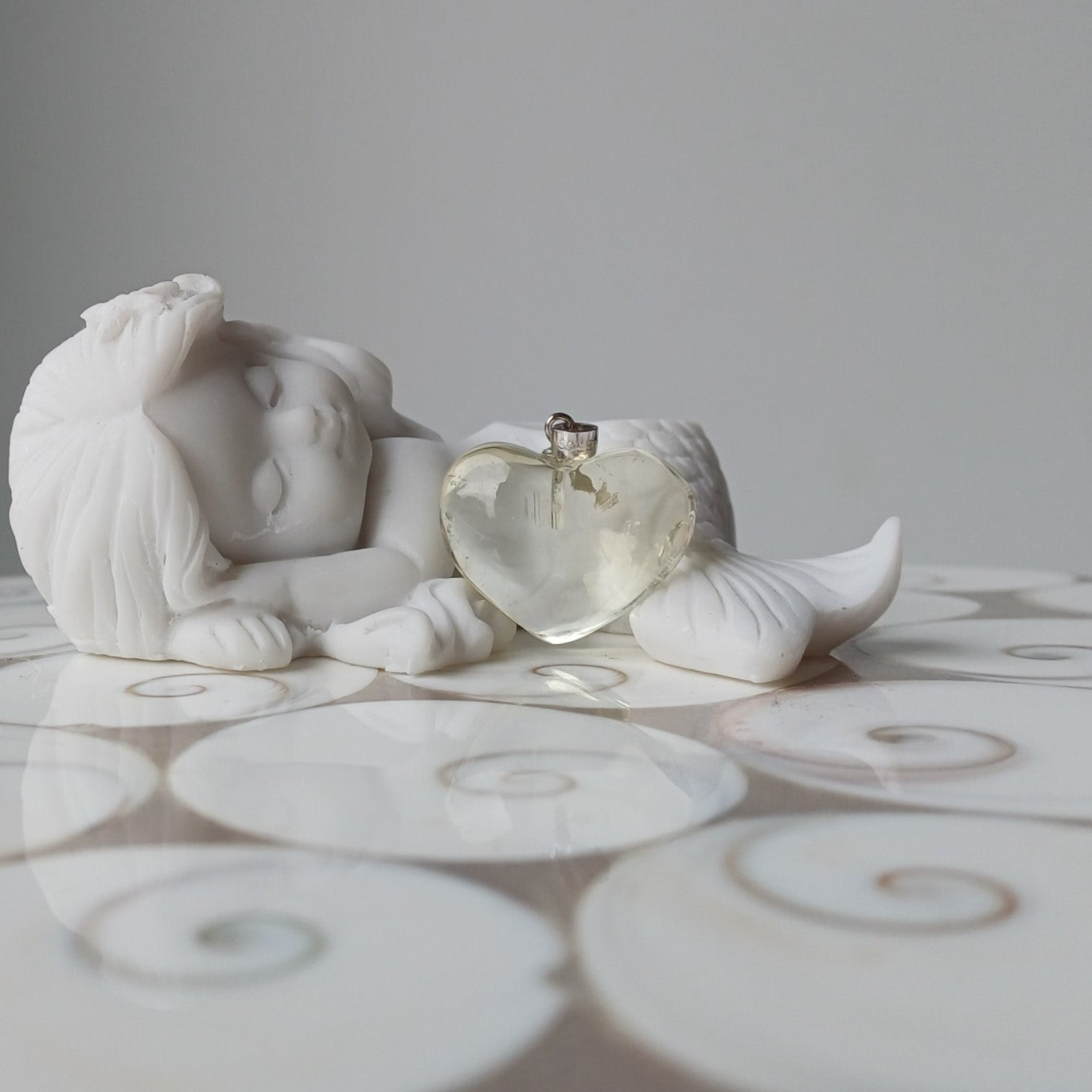 Citrien hart hanger (s925)