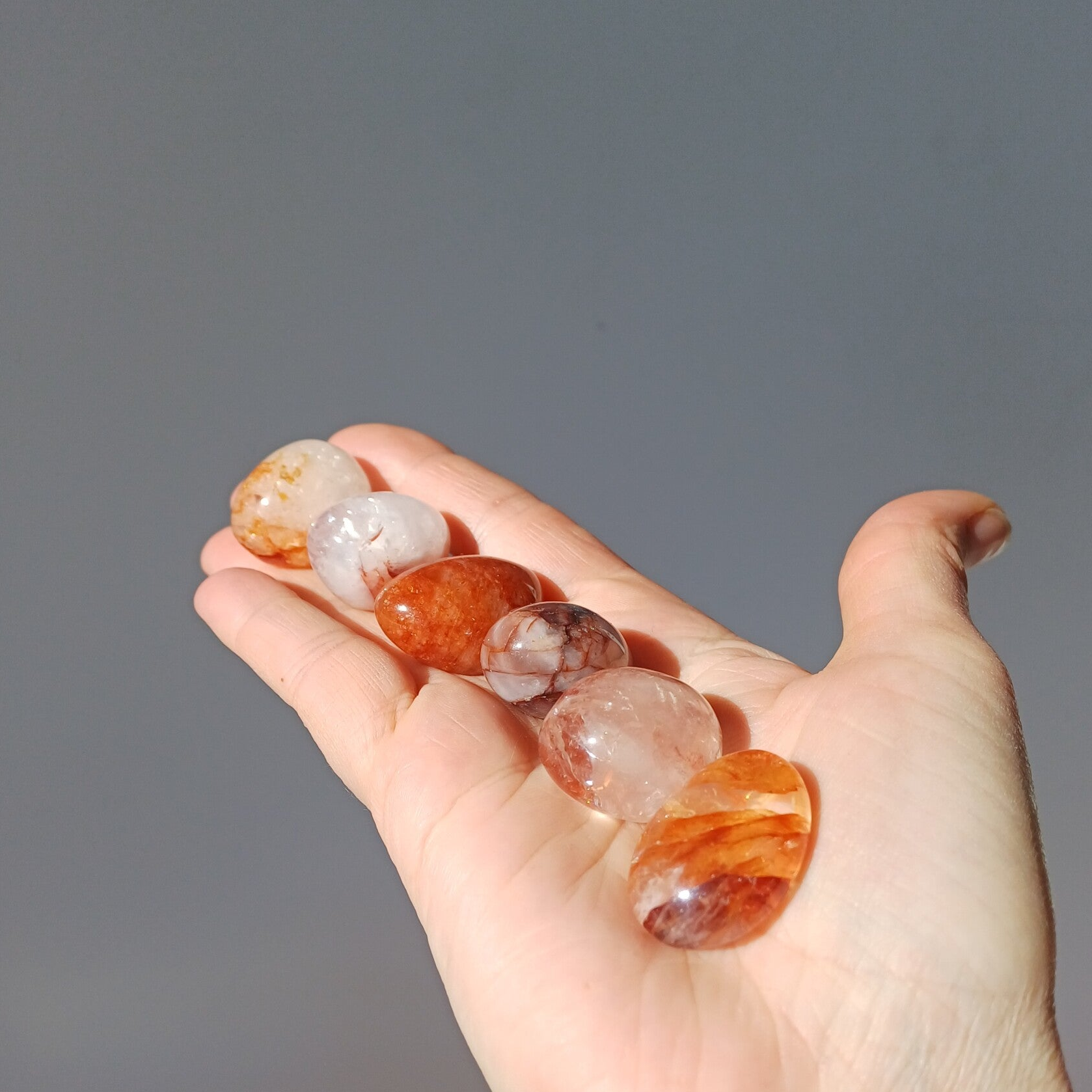 Hematoïdekwarts knuffelsteen