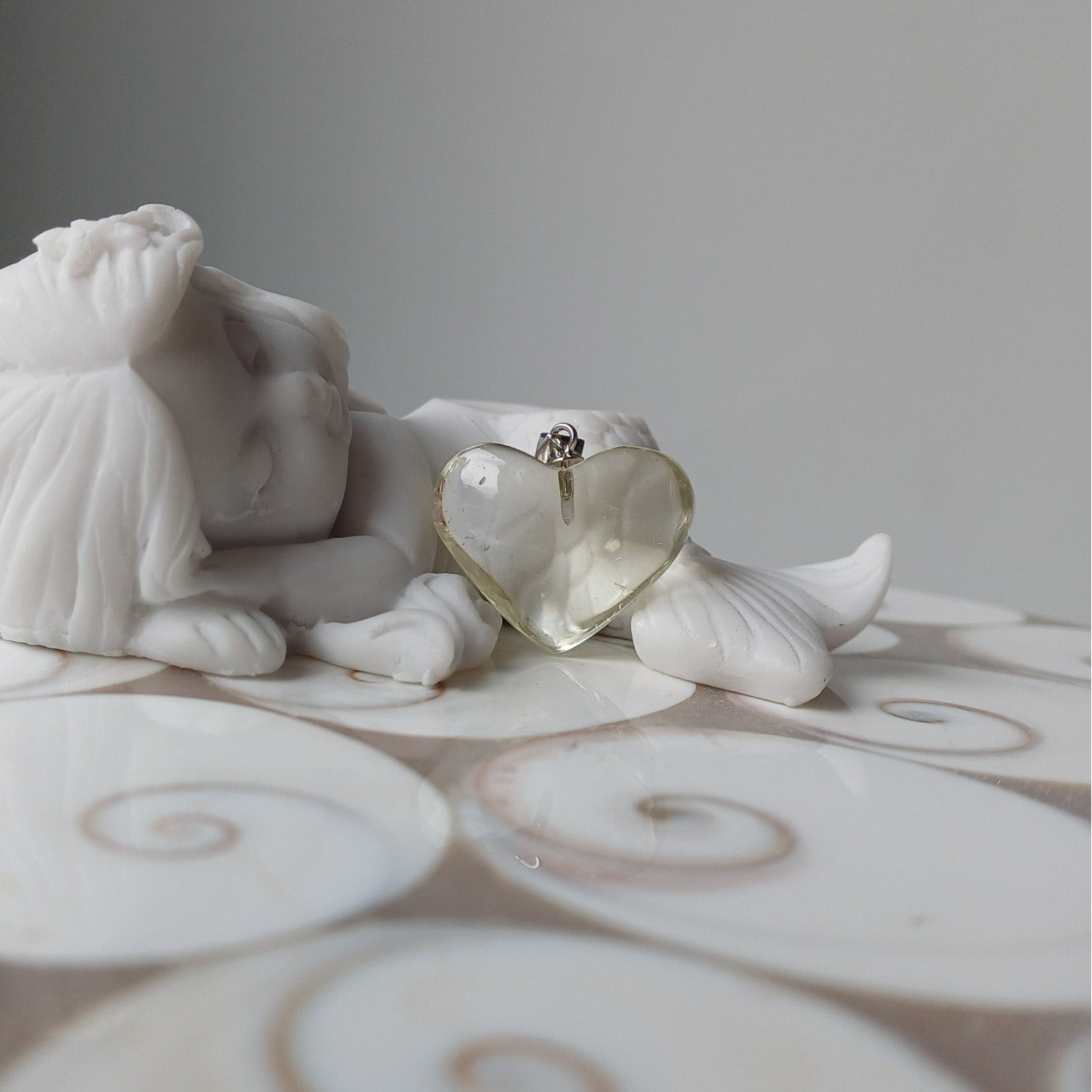 Citrien hart hanger (s925)