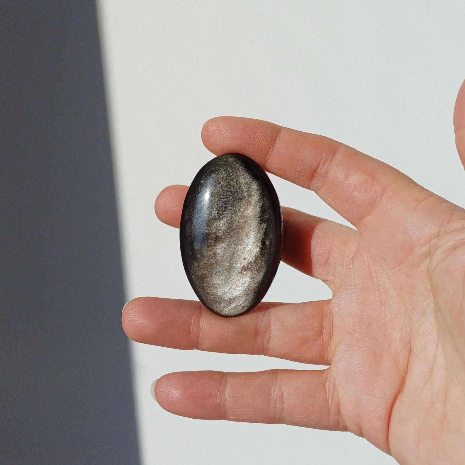 Zilver obsidiaan handsteen