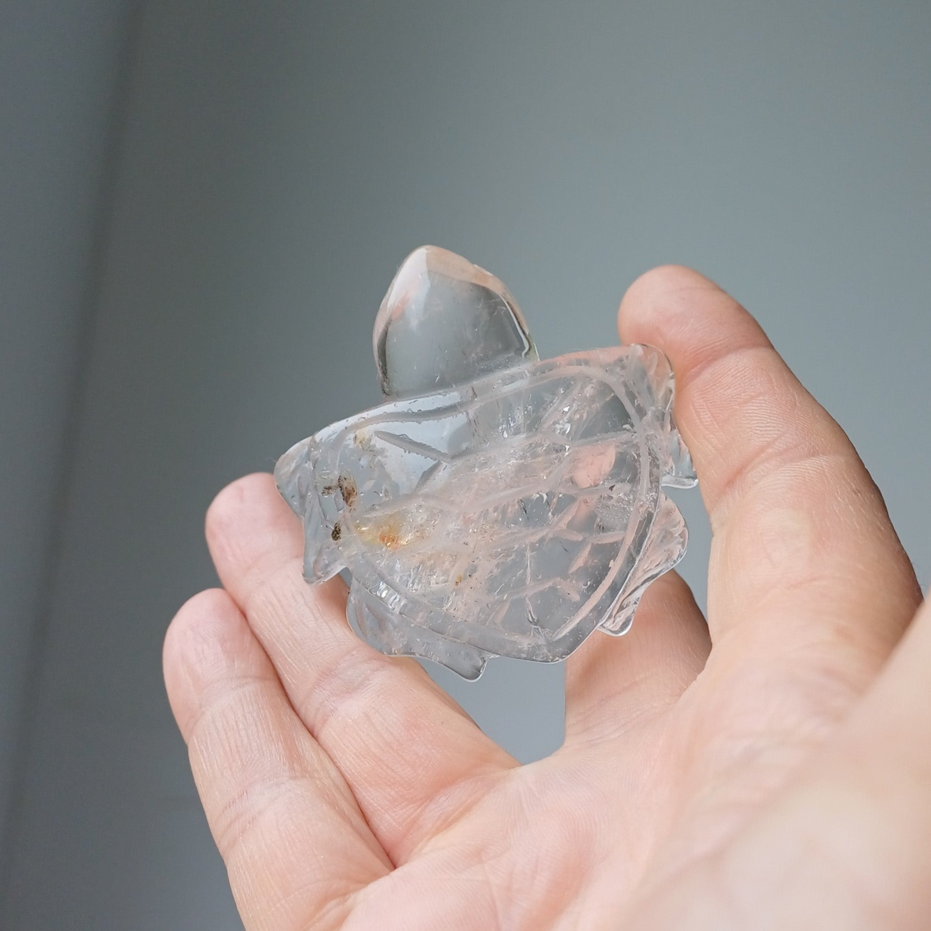 Bergkristal carving (schildpad)