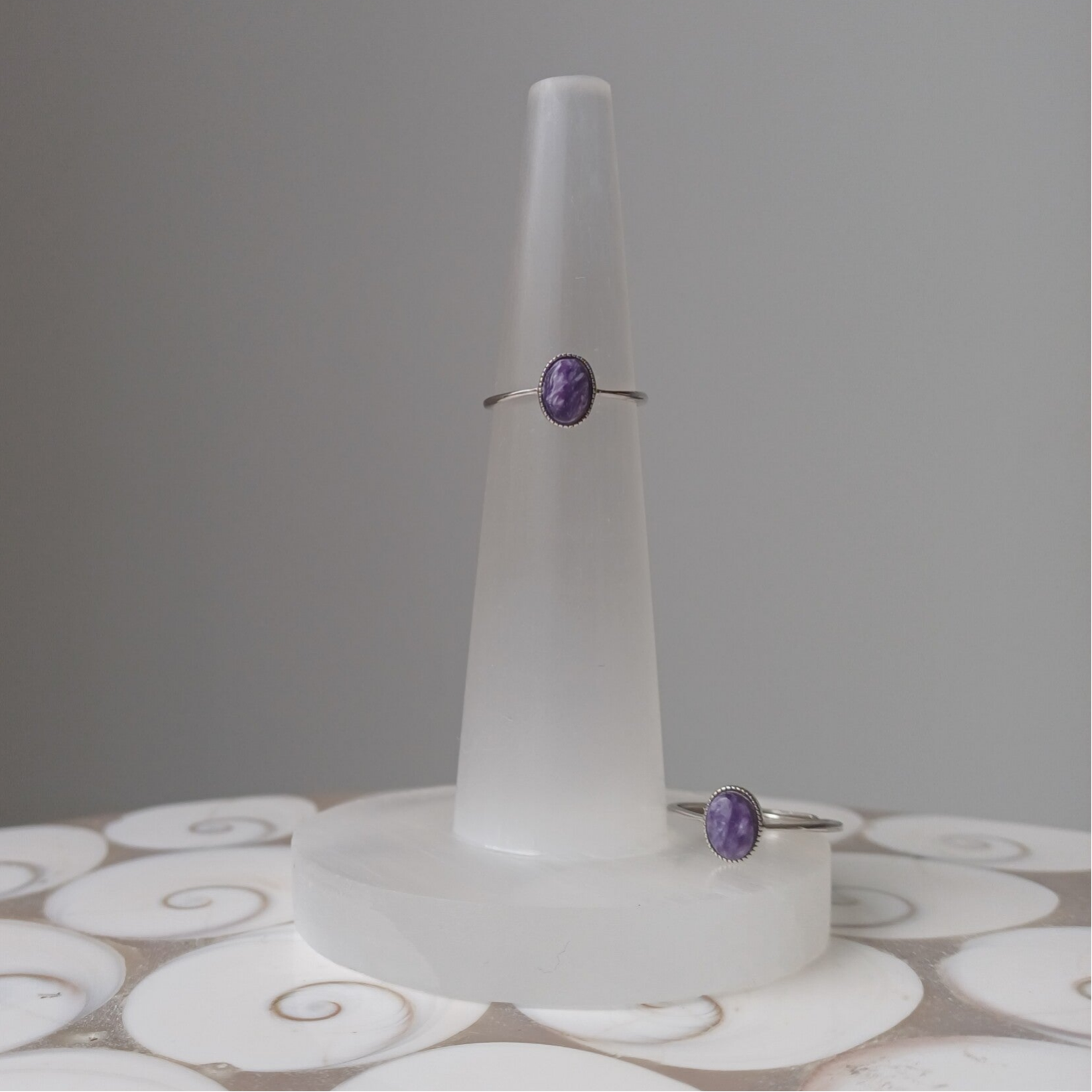 Charoiet zilveren ring (s925)