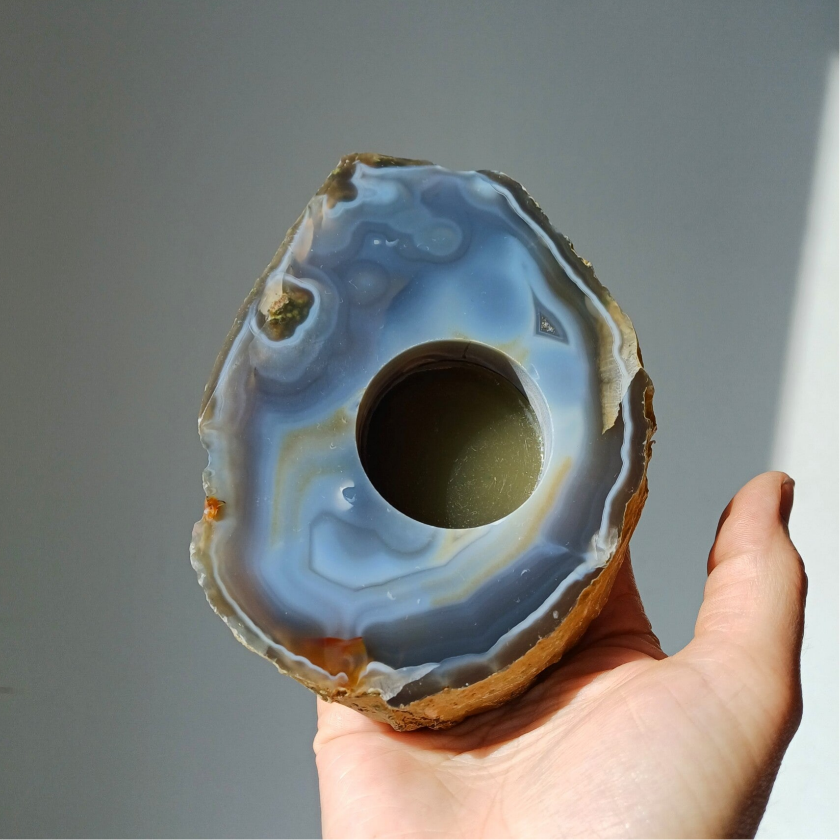 Agaat waxinelichthouder