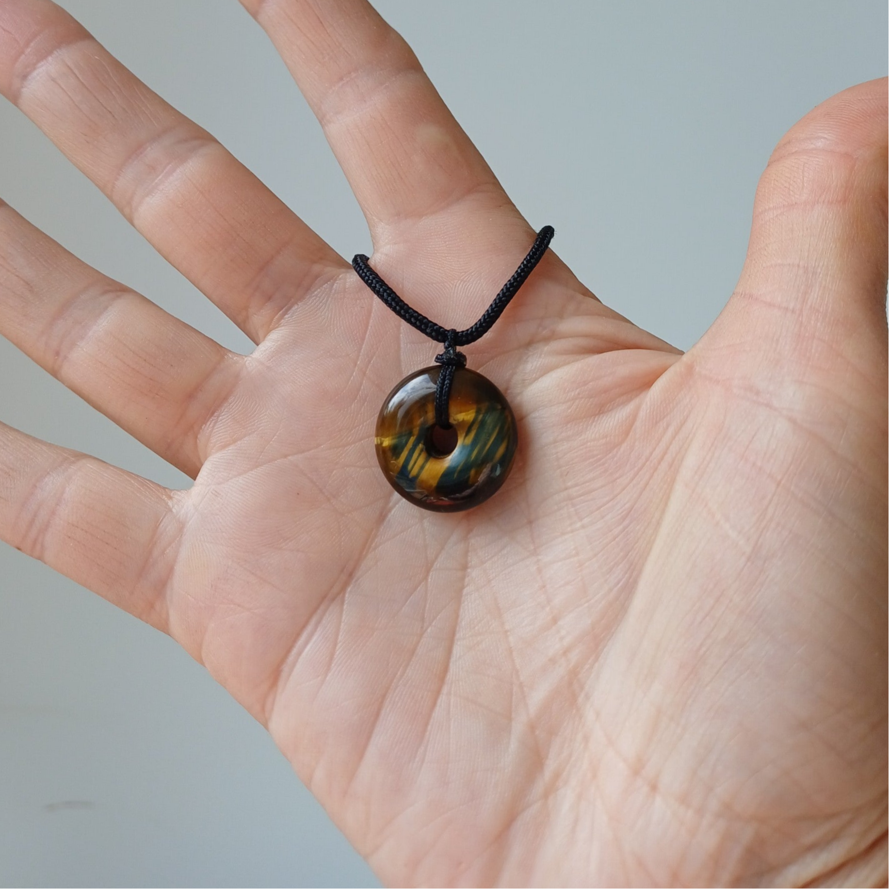 Tijgeroog met valkenoog donut incl. verstelbaar koord