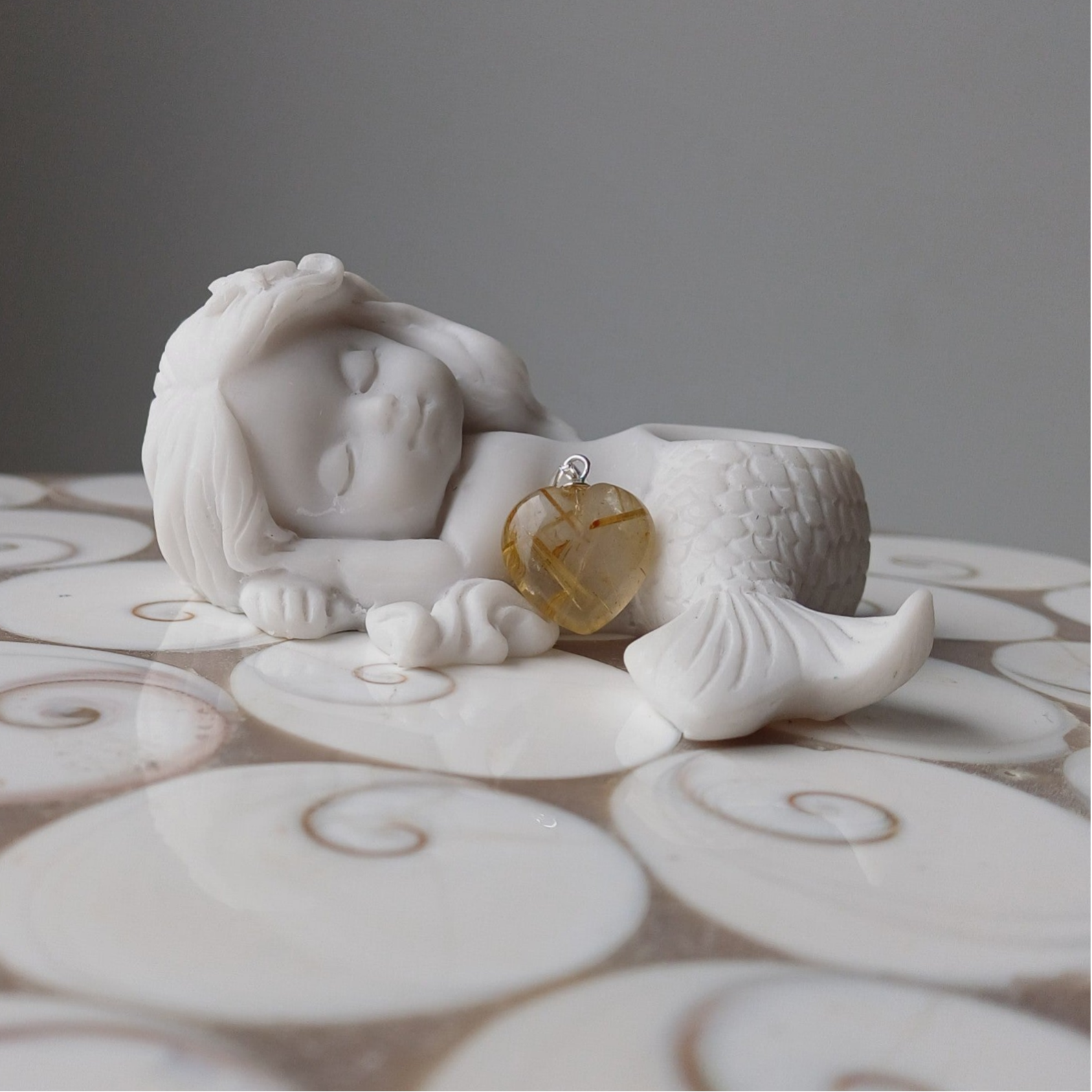 Goud rutielkwarts hart hanger (s925)