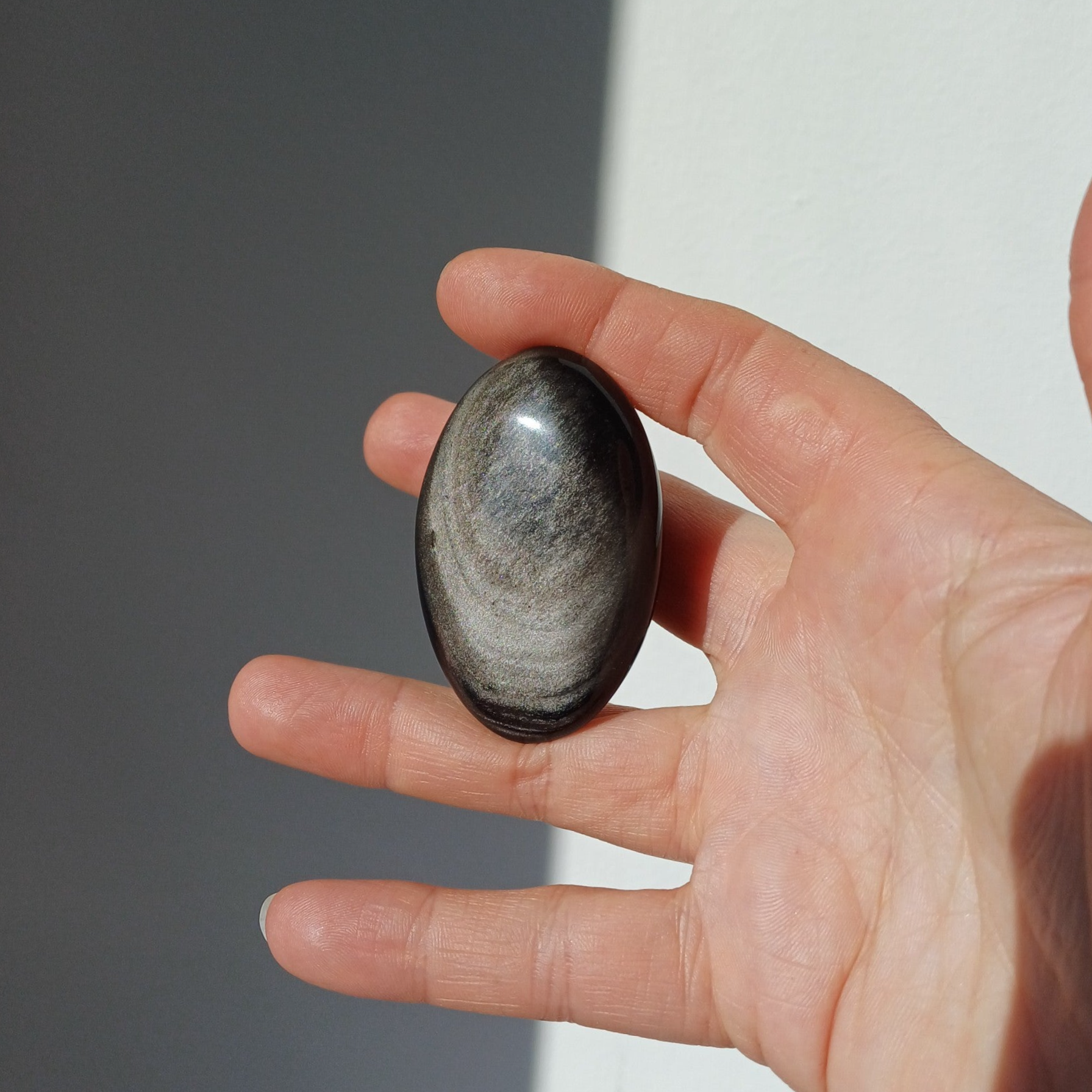 Zilver obsidiaan handsteen