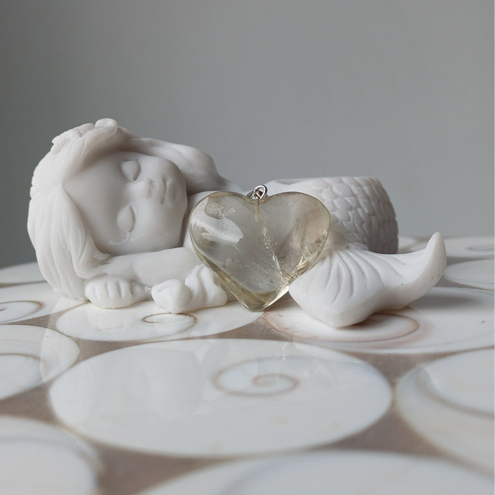 Citrien hart hanger (s925)