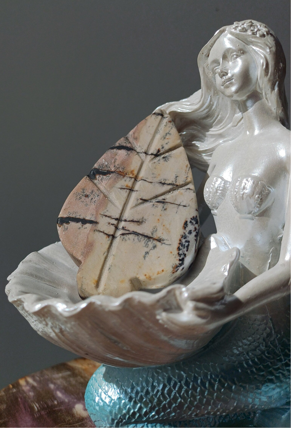 Landschapsjaspis carving (blad)
