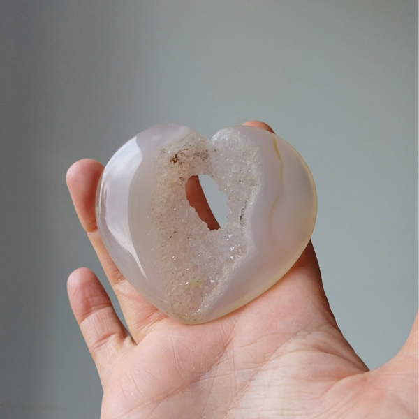 Agaat hart met druzy