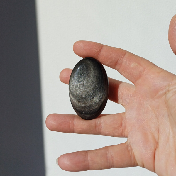 Zilver obsidiaan handsteen