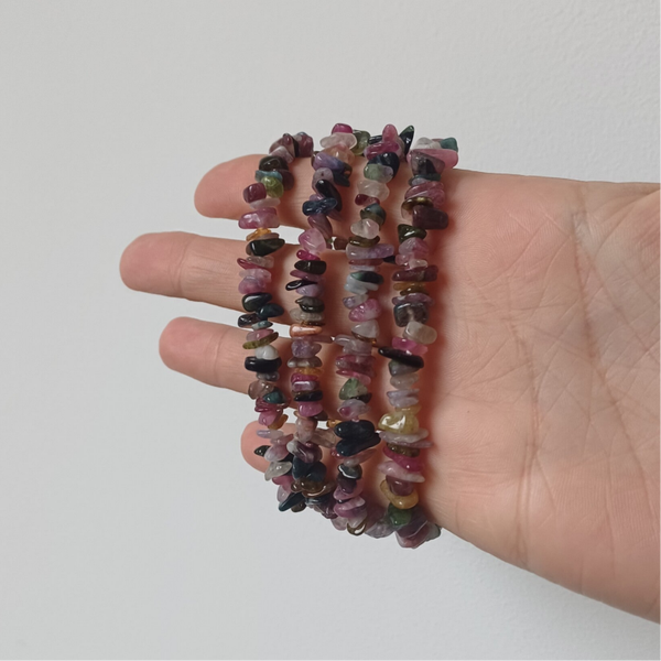 Multicolour toermalijn splitarmband