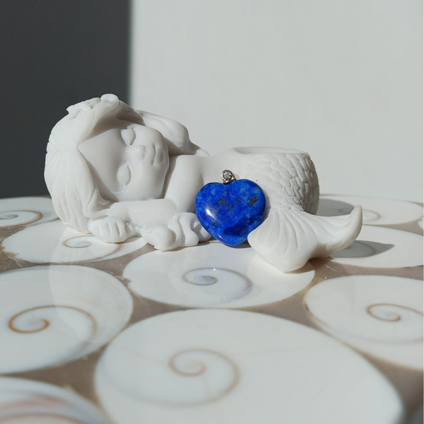 Lapis lazuli hart hanger (s925)