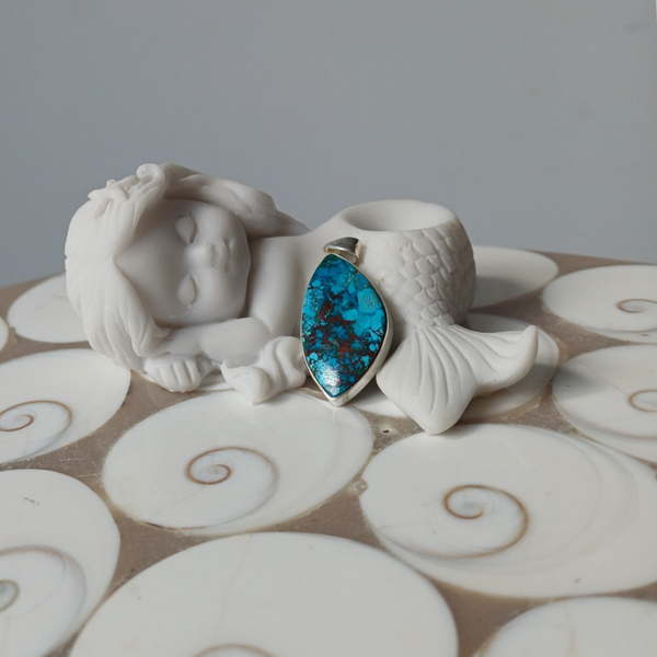 Chrysocolla hanger (s925)