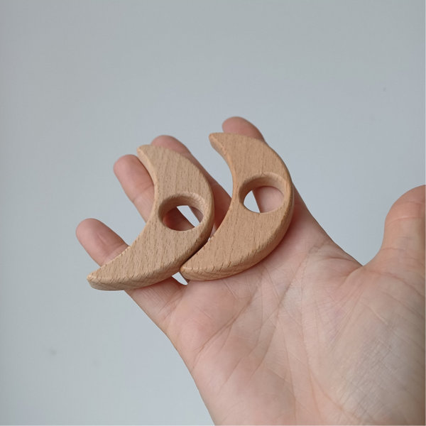 Houten maan bollenhouder