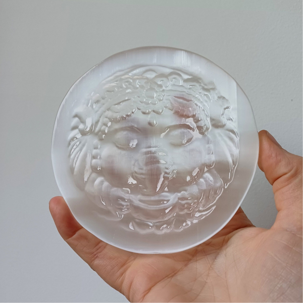 Satijnspaat / seleniet schaal (Ganesha)