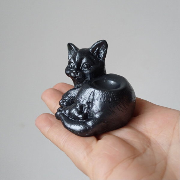 Kat bollenhouder (antraciet/zwart)