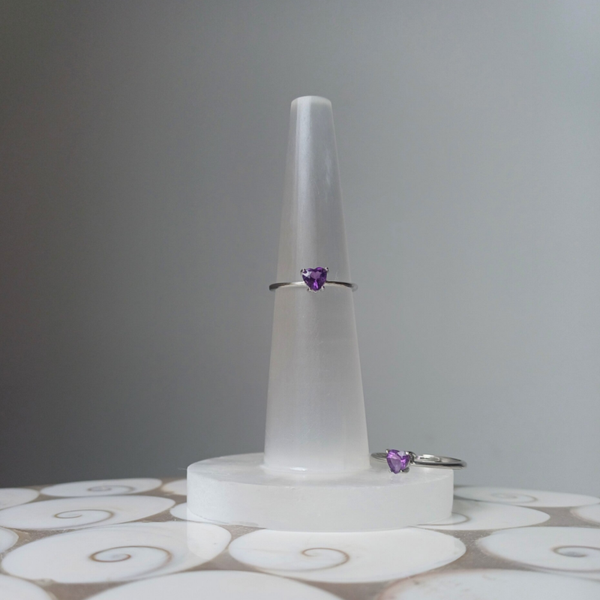Zilveren (s925) Amethist hart ring