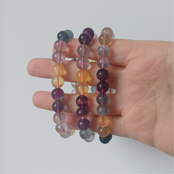 Vrolijke mix fluoriet armband 9 mm