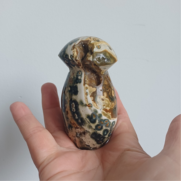 Oceaan jaspis carving (paddenstoel)