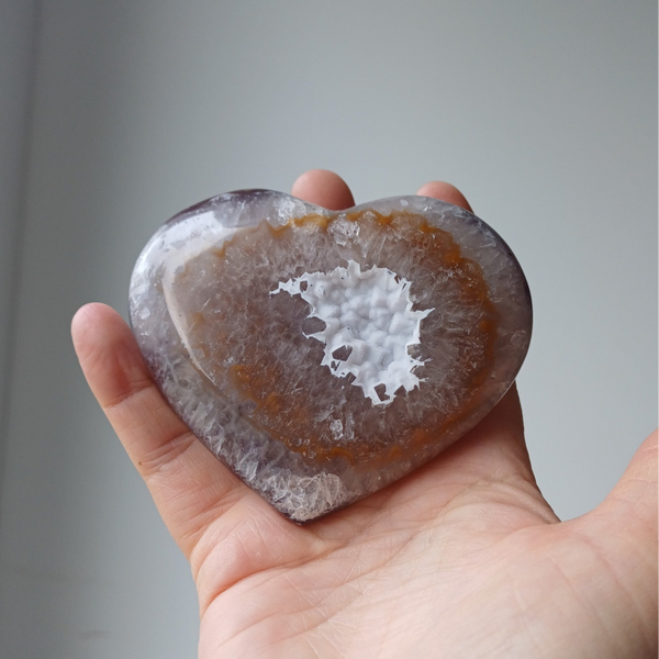 Agaat hart met sugar druzy