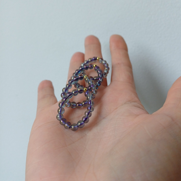 Titanium aura kwarts ring