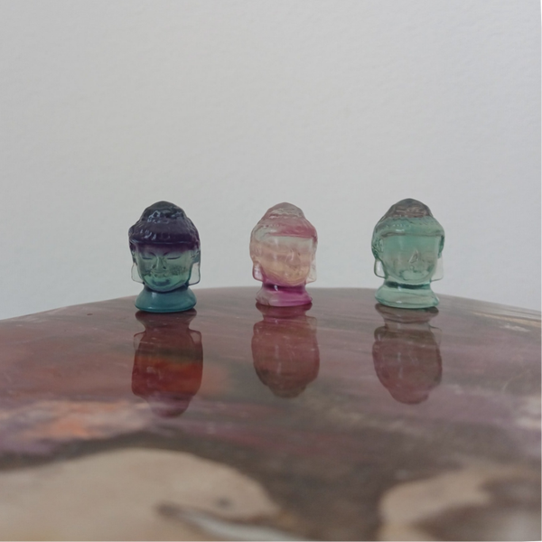 Fluoriet mini carving (Boedhha hoofd)