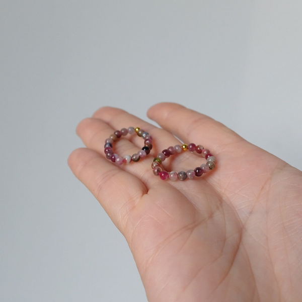 Multicolour toermalijn ring