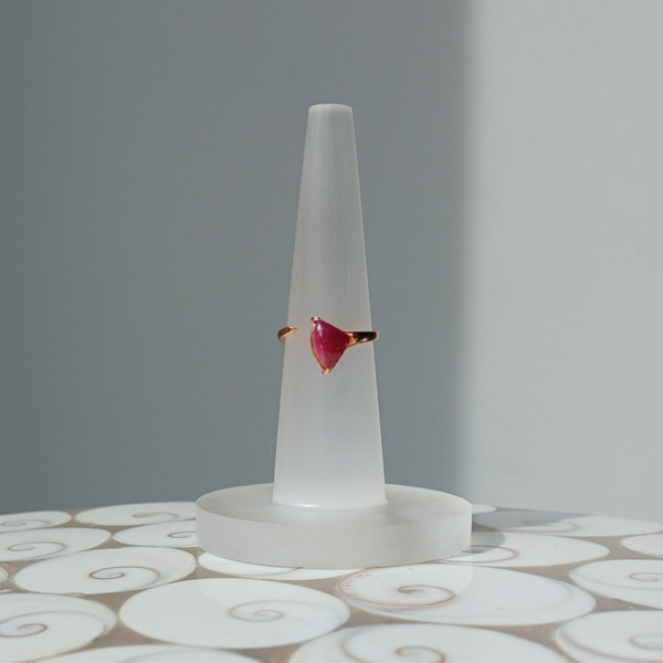 Rosé-plated zilveren robijn ring (s925)