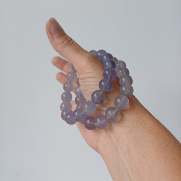 Lichtpaarse fluoriet armband 12 mm