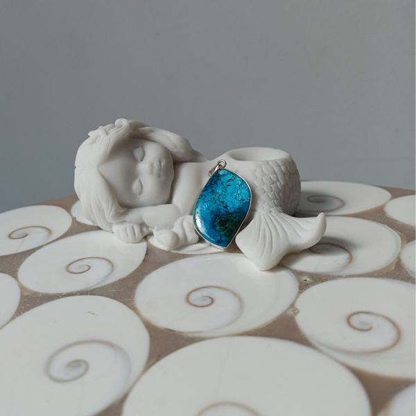 Chrysocolla hanger (s925)