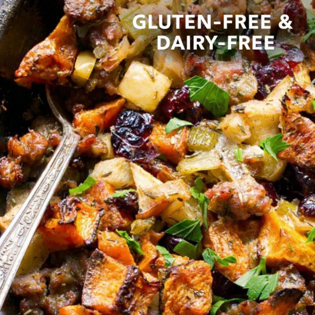 Squash, Sweet potato, Apple, Savory Sausage Dish