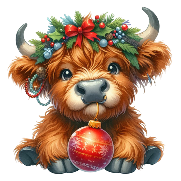 Christmas Highland Cow