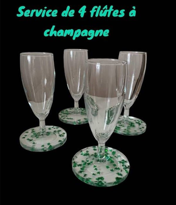 service 4 flûtes à champagne